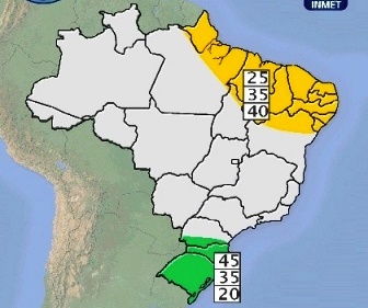 Previsão climática do CPTEC e INMET para o Nordeste