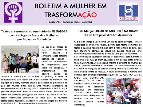 Boletim “A Mulher em Transformação” dá voz às engenheiras em Sergipe