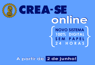 Novo sistema online do CREA-SE a partir de 2 de junho