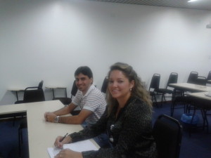 Eng. Murilo Andrade e a assessora do Crea-SE, Ruskaja Cunha