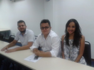 Da esquerda para a Direita: Tulio Montalvão (membro corporativo) ; Jose Artur (Diretor de finanças); Patricia (Secretaria Geral).