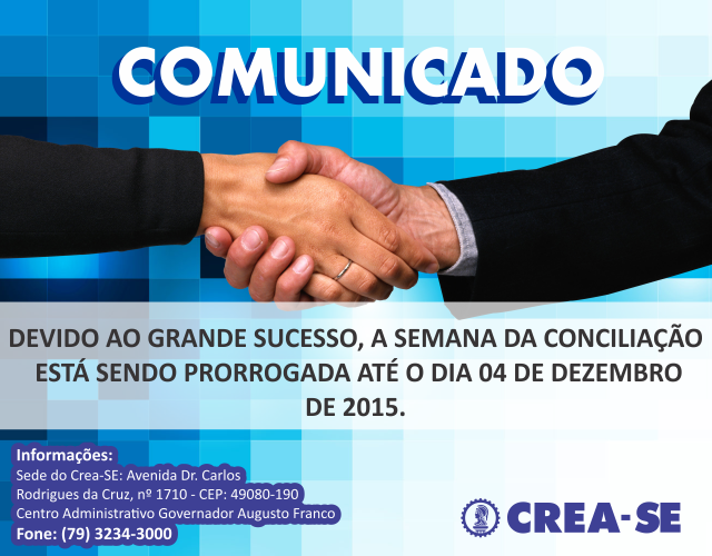 Prorrogada Semana de Conciliação do Crea-SE