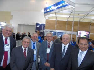 #MútuanaSoea: Marcos Mota, conselheiro federal; José Tadeu, presidente do Confea; Jorge Silveira, diretor de Benefícios da Mútua; Aloísio Souza, diretor adm. Mútua-AL; Paulo Guimarães, diretor-presidente da Mútua, e Elias Lima, presidente do Crea-PA