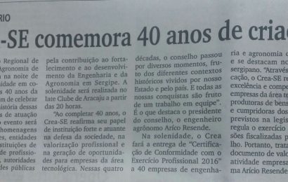 Jornal da Cidade: Crea-SE comemora 40 anos de criação
