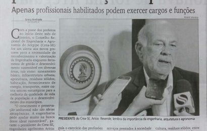 Jornal da Cidade: Crea alerta novos prefeitos para contratação de pessoal
