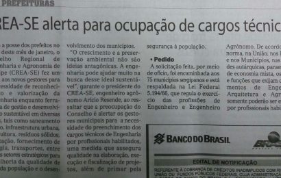 Correio de Sergipe: Crea-SE alerta para ocupação de cargos técnicos