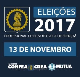Aberto o prazo de registro de candidaturas para as Eleições 2017 do Sistema Confea/Crea e Mútua em todo o território nacional.
