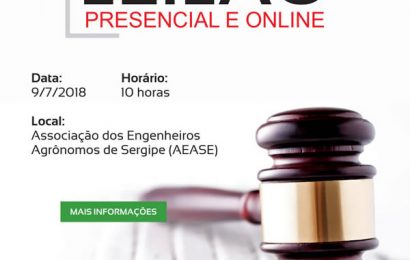 Crea-SE realiza leilão no dia 9 de julho na sede da Associação dos Engenheiros Agrônomos de Sergipe (AEASE)