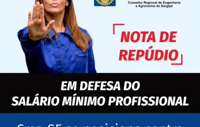 Crea-SE em defesa da Lei do Salário Mínimo Profissional