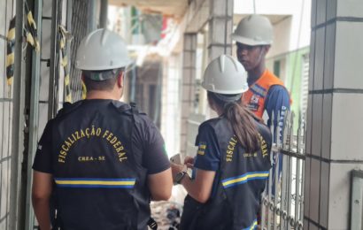 Fiscais do Crea-SE realizam vistoria em área de acidente no Santo Antônio